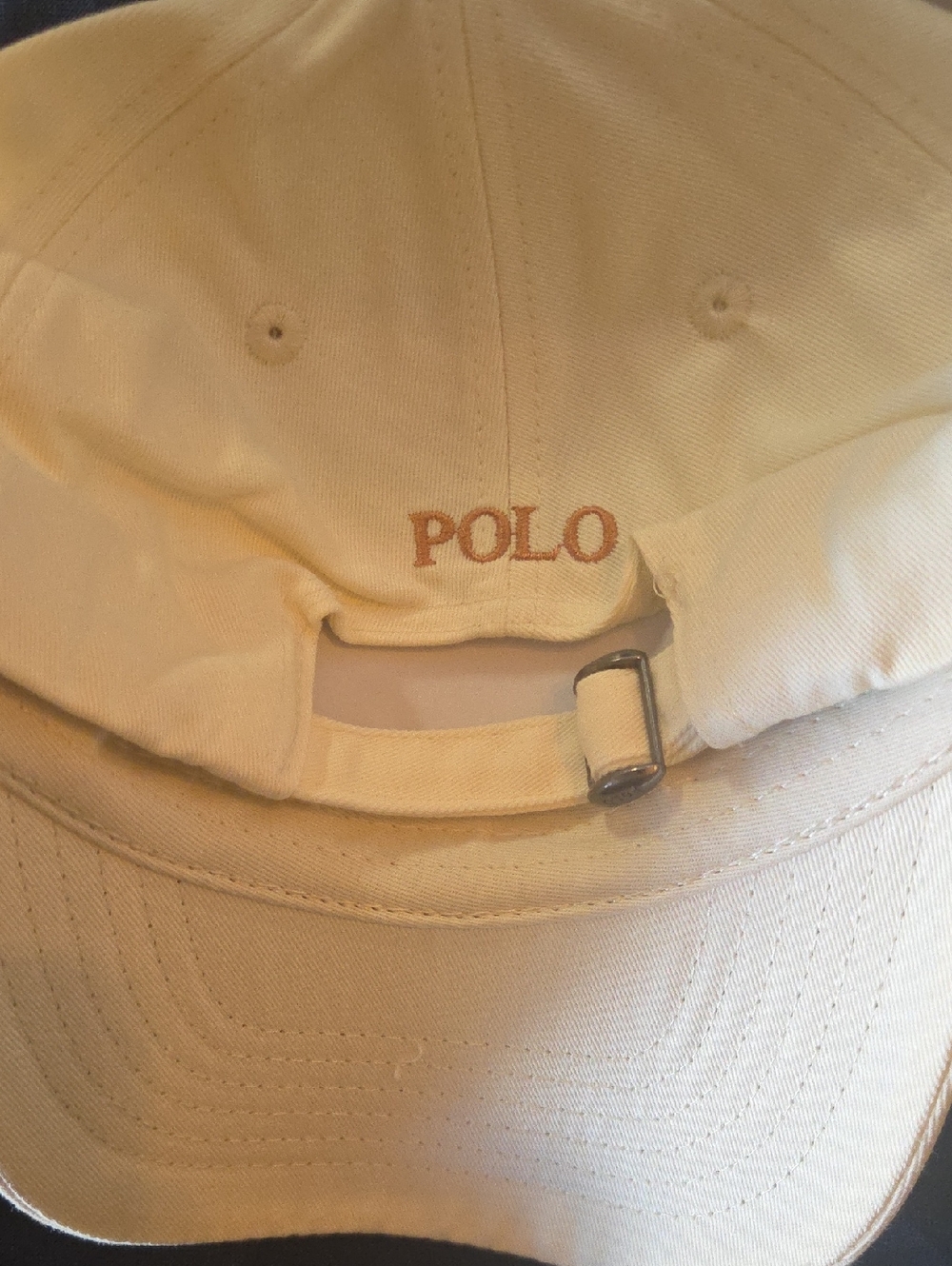 Ralph Lauren Cream Baseball Cap with Dark Gold Pony Logo - Picture 3 of 8